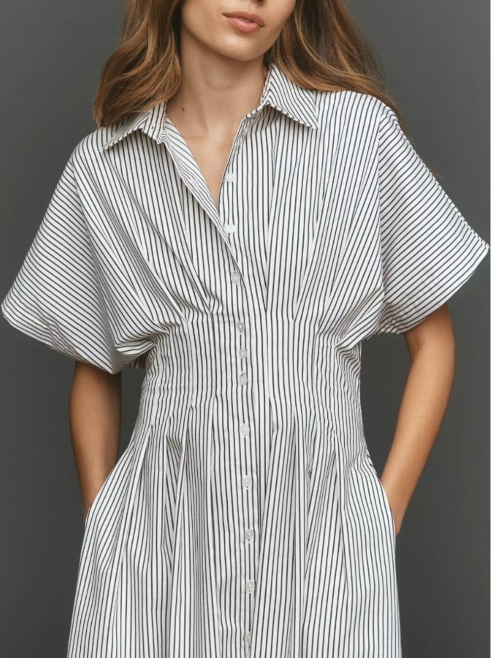 The Tobie Shirt Dress by Exquise -  2X – Navy/White - Picture 4 of 4